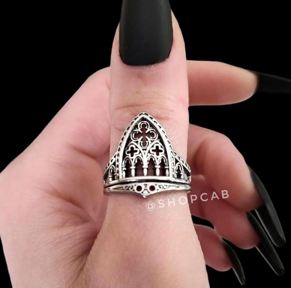 Silver Cathedral Arch Ring - Picture 3 of 8